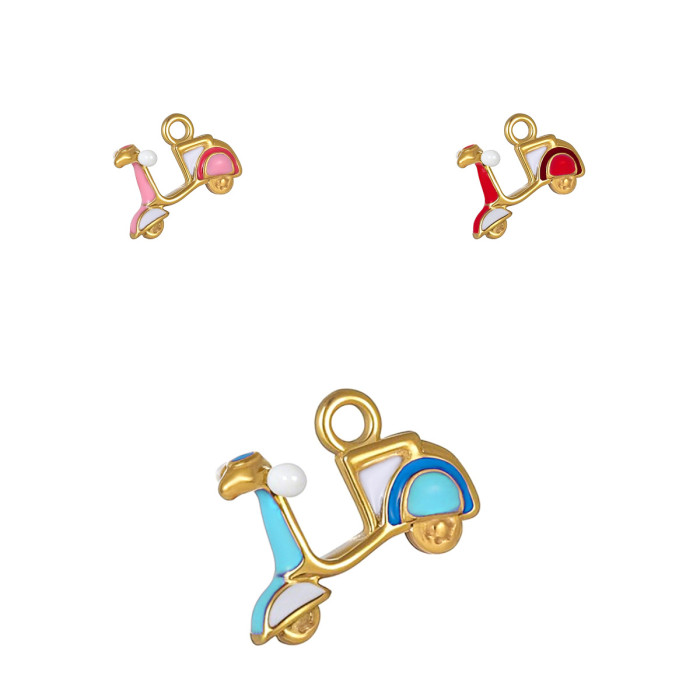 European and American Hot-Selling Fashion Light Luxury Stainless Steel Bicycle Oil Drop Accessories Jewelry Wholesale