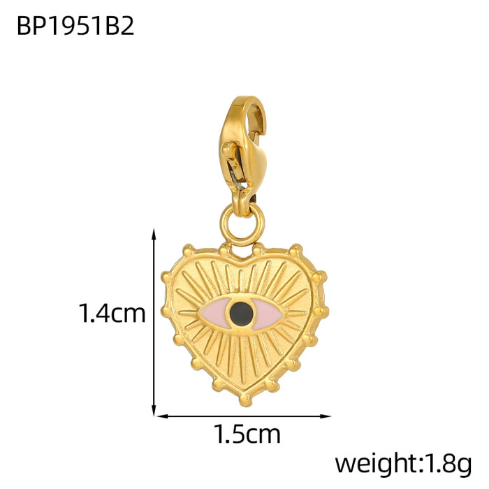 Design Women's Hip-Hop Personality Trendy Stainless Steel Geometric Devil's Eye DIY Accessories Jewelry Wholesale