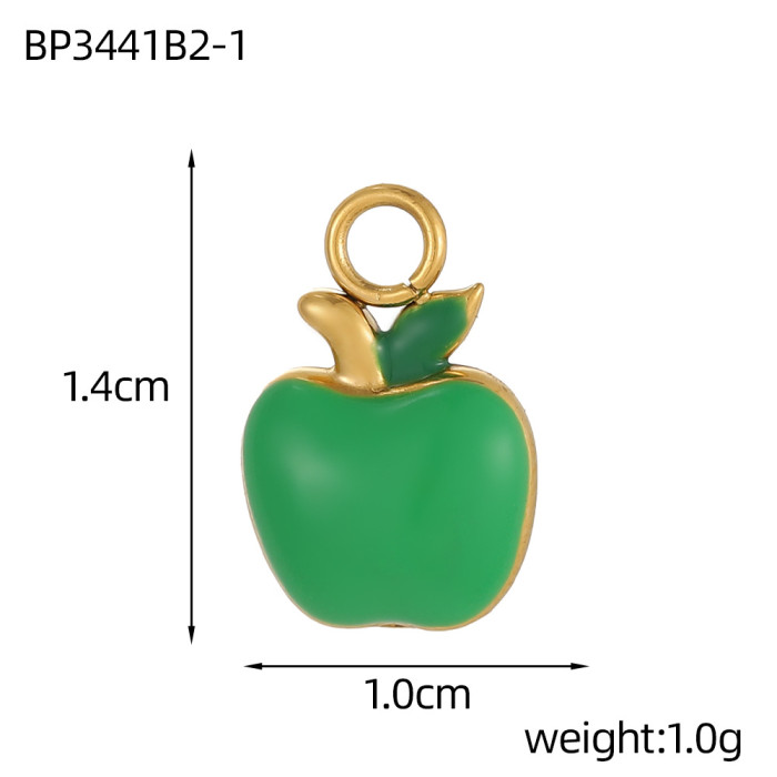 DIY Jewelry Accessories Simple Stainless Steel Oil Drop Fruit Pendant Charms Bracelet Keychain Accessories Wholesale