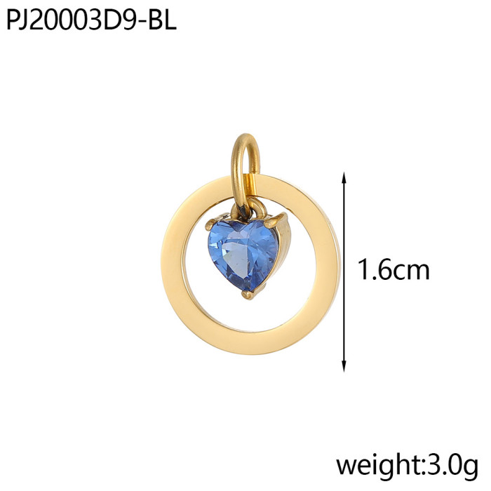Ins Amazon Hot-Selling Heart Stainless Steel Zircon Inlaid Accessories for Women Light Luxury Versatile DIY Accessori...
