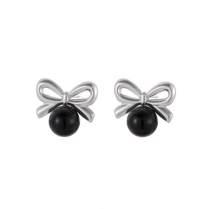 INS Style Fashion Trendy Stainless Steel Bowknot Earrings High-end Light Luxury 18K Gold Plated Butterfly Stud Earrin...
