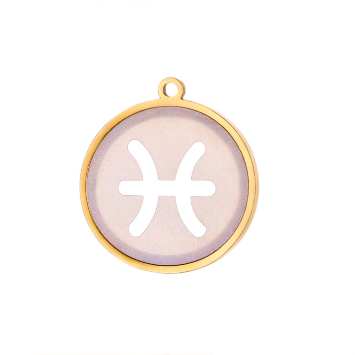 Stainless Steel Jewelry Accessories Twelve Constellations DIY Pendant Titanium Steel High Color Retention Necklace Pe...