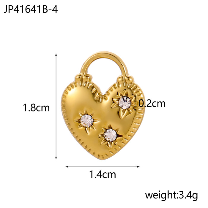 European and American Cross-Border Stainless Steel Retro Geometric Heart Pendant Necklace for Women Fashionable High-End Flower Heart Accessories