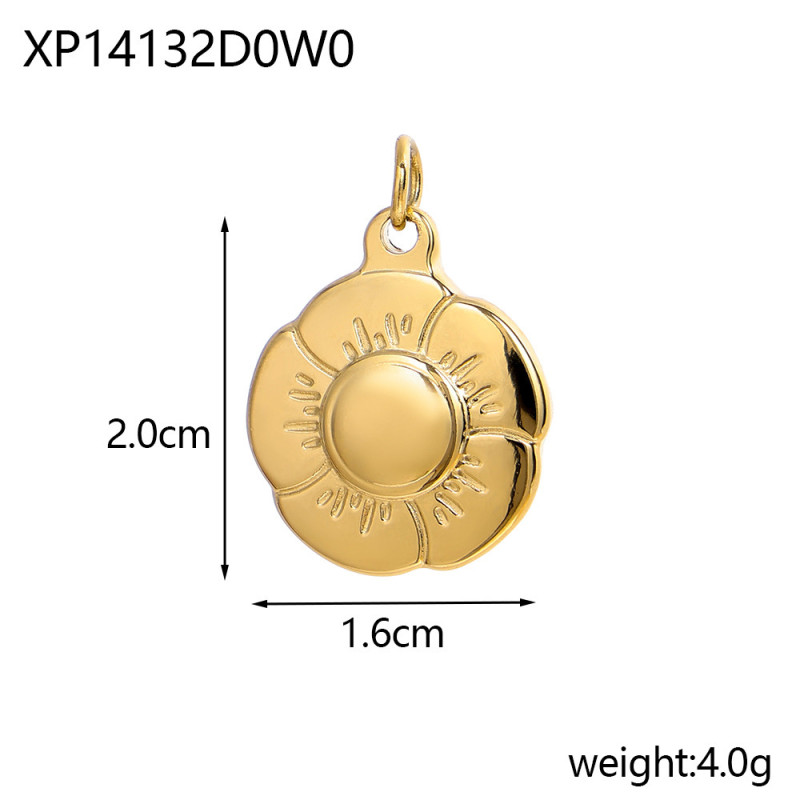 Stainless Steel Multi-style Jewelry Accessories DIY Handmade Flower Leaf Round Small Pendant Jewelry Accessories