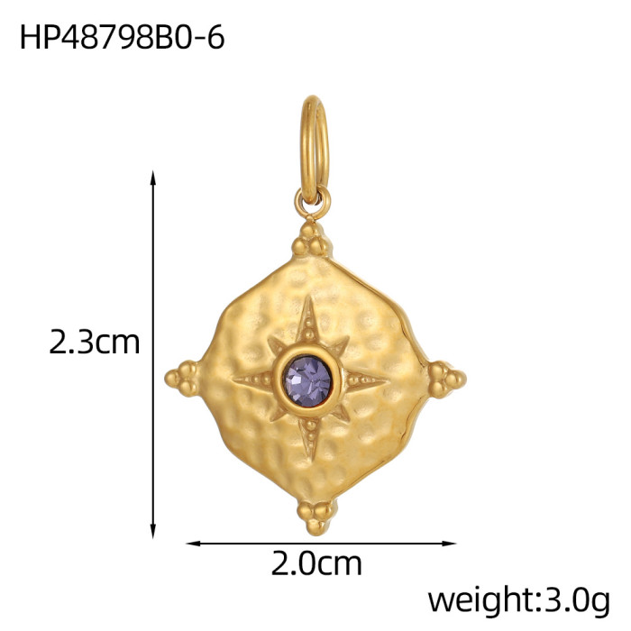 Stainless Steel Fresh Geometric Pendant Gold Plated Jewelry Accessories DIY Pendant Necklace Accessories Wholesale