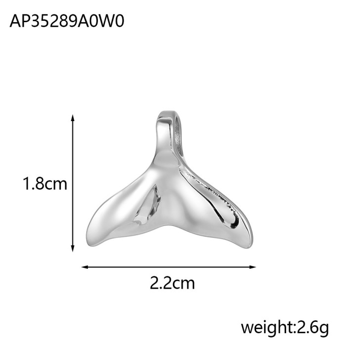 INS Jewelry for Women Fashion Stainless Steel Pendant Personality Hollow Fish Tail Gold Electroplated Titanium Steel Jewelry Wholesale