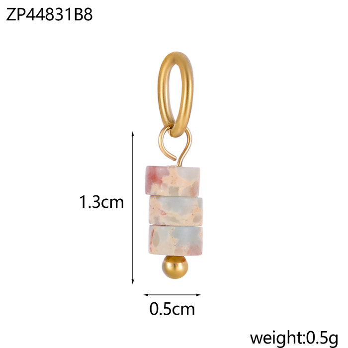 Hot-Selling Exclusive Small Round Column Natural Raw Stone Pendant Irregular Accessories Jewelry Wholesale, Necklaces
