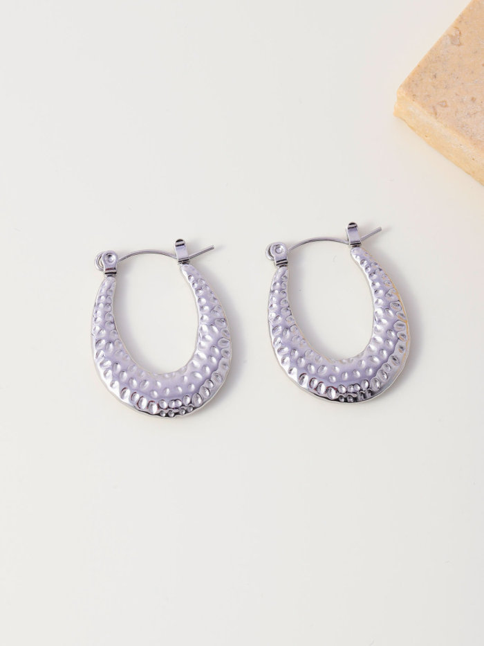 Hot-Selling Fashion Simple Light Luxury Versatile Unique Geometric Design Stainless Steel Women's Earrings Jewelry Wh...