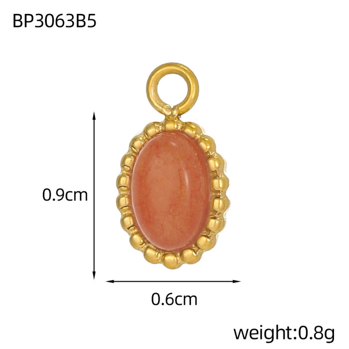 Cross-Border DIY Accessories Simple and Exquisite European and American Micro-Inlaid Turquoise Natural Stone Accessories Unique Design Sense Versatile Accessories
