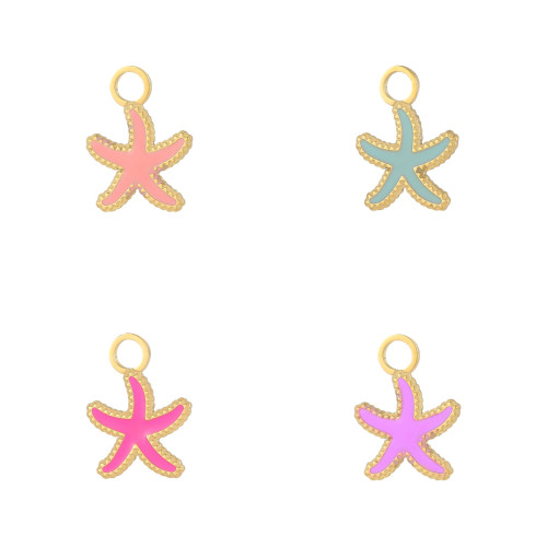 Starfish Oil Drop Ocean Series Stainless Steel DIY Jewelry Accessories Oil Drop Bracelet Necklace Keychain Phone Pendant