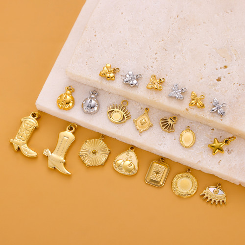 DIY Jewelry Accessories Stainless Steel Multi-Series Pendants High Heels Shell Starfish Bracelet Necklace Pendant Wholesale