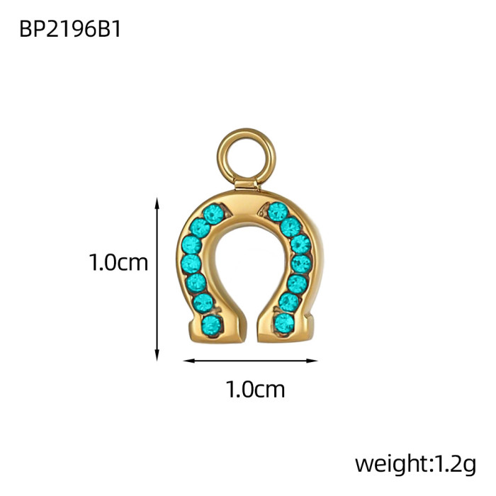 Hot-Selling Fashion Light Luxury Women's Stainless Steel Pony Horse Shoe Keychain Pendant Accessories Wholesale, Neck...