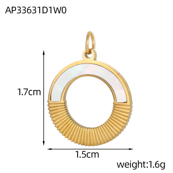 Hot Selling Stainless Steel Gold Plated Heart Geometric Pendant DIY Jewelry Earrings Necklace Bracelet Accessories