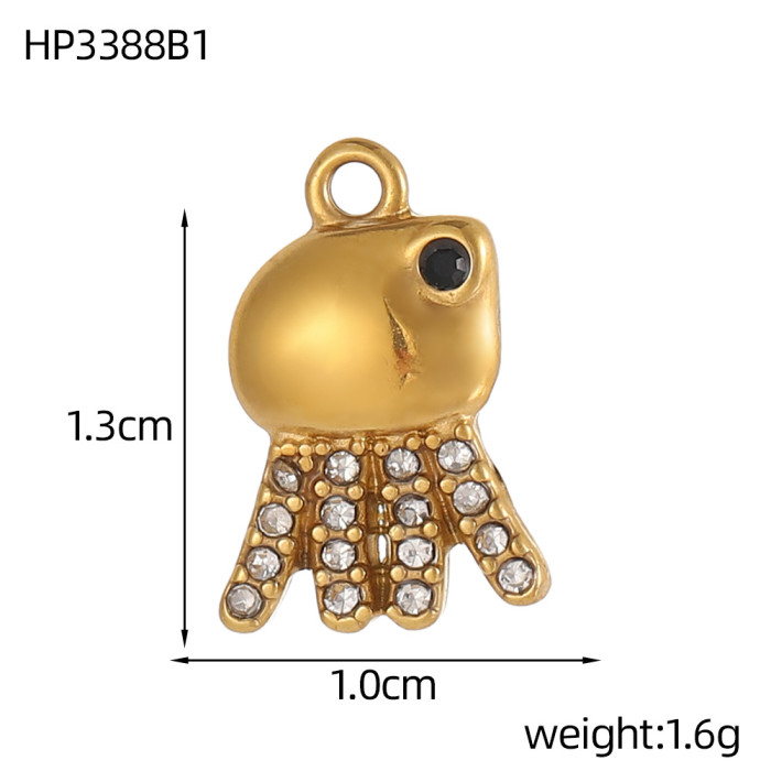 Cross-Border Ocean Shell Fish Tail Octopus Handmade Micro Inlay DIY Accessories Exquisite Simple Versatile Niche Accessories Wholesale