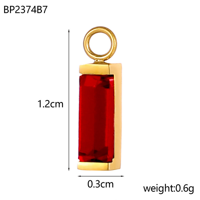 European and American Hot Selling Zircon Inlaid with Edge Small Pendant Color Retention Geometric DIY Handmade Earring Pendant Accessories
