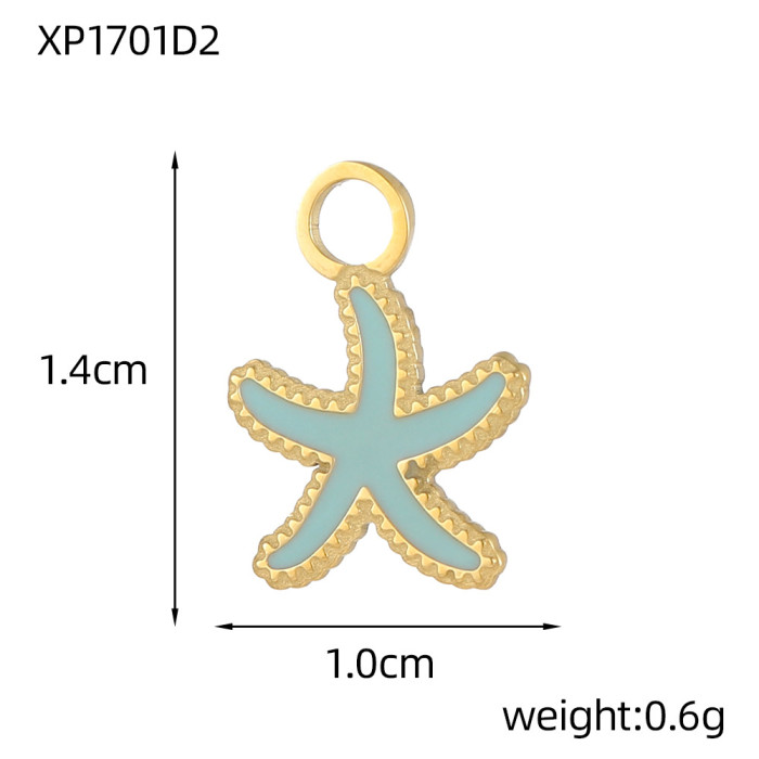 Starfish Oil Drop Ocean Series Stainless Steel DIY Jewelry Accessories Oil Drop Bracelet Necklace Keychain Phone Pendant