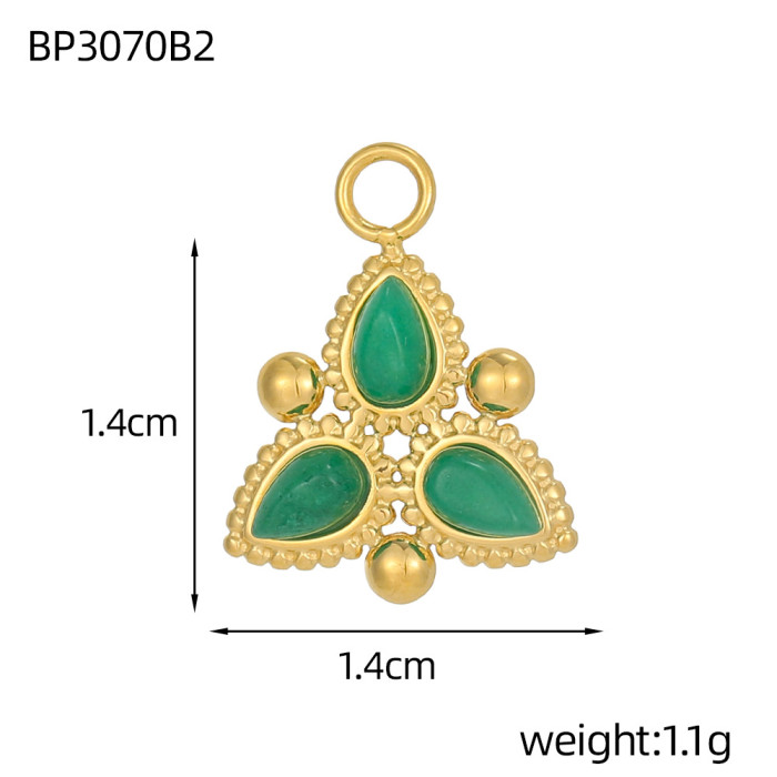Cross-Border DIY Accessories Simple and Exquisite European and American Micro-Inlaid Turquoise Natural Stone Accessories Unique Design Sense Versatile Accessories