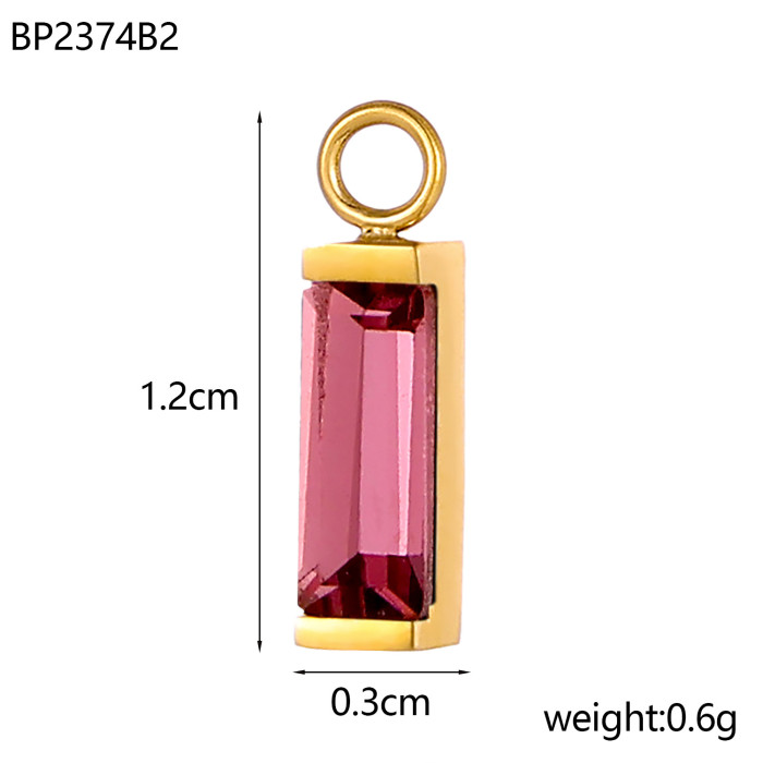 European and American Hot Selling Zircon Inlaid with Edge Small Pendant Color Retention Geometric DIY Handmade Earring Pendant Accessories