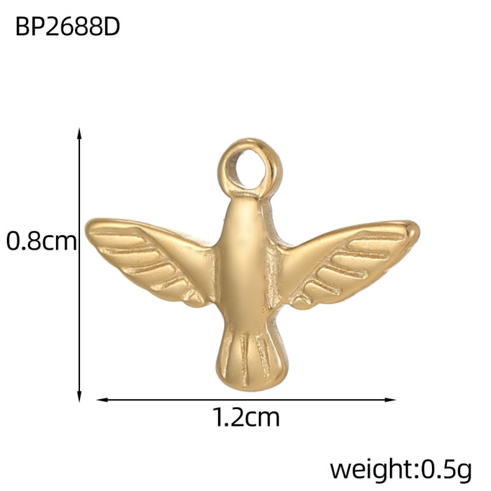 Fashion Irregular Stainless Steel Sun Butterfly Starfish Vacuum Electroplating DIY Accessories Jewelry Wholesale