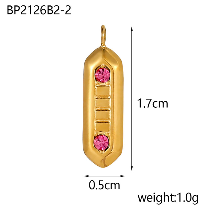 European and American Hot-Selling Fashion Simple Long Rhombus Inlaid Multi-Hole Diamond Ring Spacer Beads DIY Jewelry Accessories Wholesale