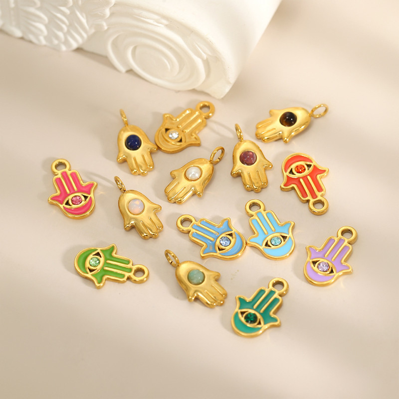 Creative Personality New Hot-Selling Niche Design Hand DIY Palm Devil's Eye Pendant Jewelry Accessories Wholesale