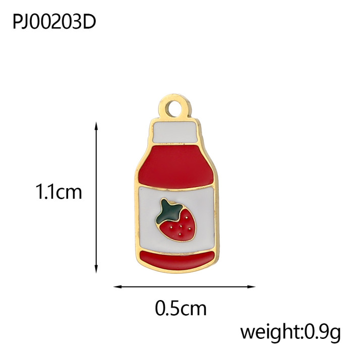 Hot-Selling Fashion Simple DIY Stainless Steel Accessories Oil-Drip Fruit Banana Apple Set Pendant, Necklaces