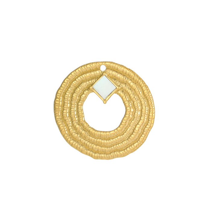 European and American Retro French Style Irregular Stainless Steel Inlaid White Shell Color Shell Simple DIY Pendant Jewelry Necklace Accessories