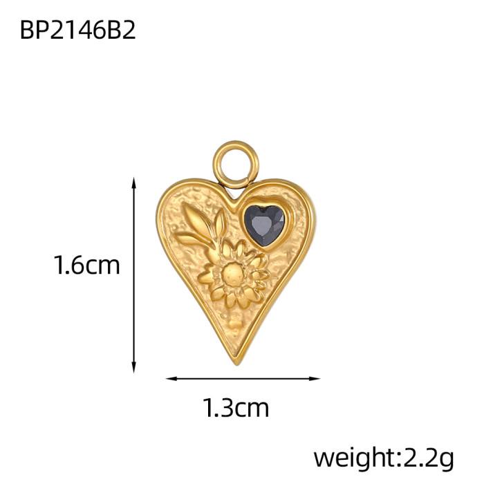 Cross-Border Hot-Selling Fashion Light Luxury Zircon Heart Pendant Jewelry Pendant Accessories Wholesale