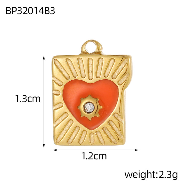 French New Bohemian Style Stainless Steel Irregular Round Palm DIY Pendant Cross-Border Fashion Jewelry Accessories