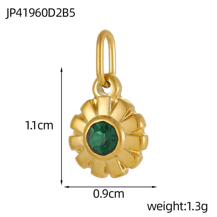 Hot-Selling New Colorful Flower Pendant Vintage Style Stainless Steel DIY Pendant Jewelry Wholesale, Necklaces