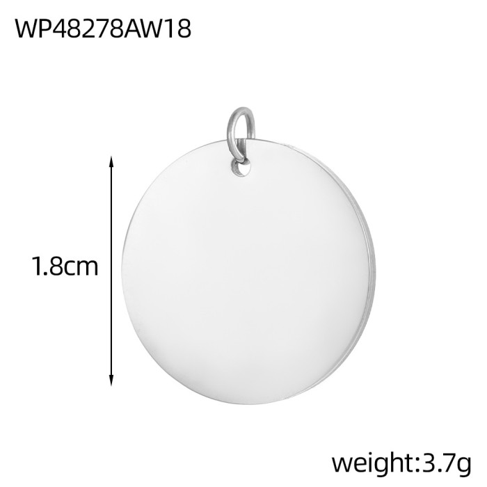 Stainless Steel Mirror Polished Round Pendant Round Disc Pendant Jewelry Accessories Vacuum Electroplating Accessories Wholesale
