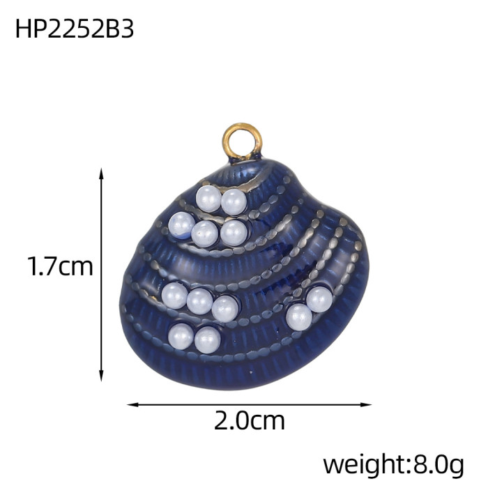 Ocean Jewelry Accessories Colorful Shells Starfish Conch Stainless Steel Accessories DIY Pendant Necklace Jewelry Wholesale