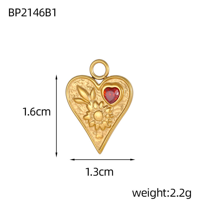 Cross-Border Hot-Selling Fashion Light Luxury Zircon Heart Pendant Jewelry Pendant Accessories Wholesale