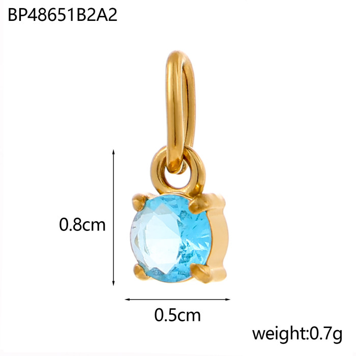 Cross-Border Hot Selling European and American Pendant Cubic Zirconia Accessories 12 Colors Available Matching Pendant Accessories DIY Necklace Hand
