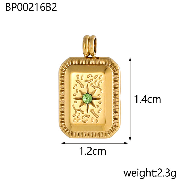 European and American Cross-Border Hot Selling Niche Tag Zircon Design Stainless Steel DIY Pendant Jewelry Wholesale