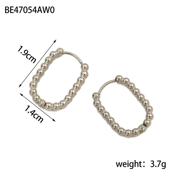 Hot-Selling Stainless Steel Striped Heart Bowknot Geometric Earrings INS Internet Celebrity Earrings Jewelry Wholesale