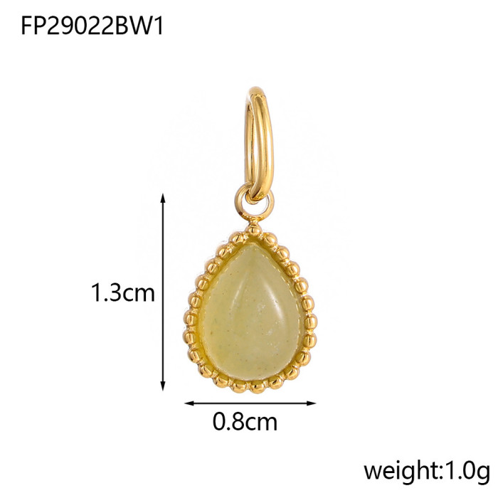 Hot Selling DIY Matching Water Drop Pendant Natural Stone Turquoise Stainless Steel Necklace Accessories Wholesale