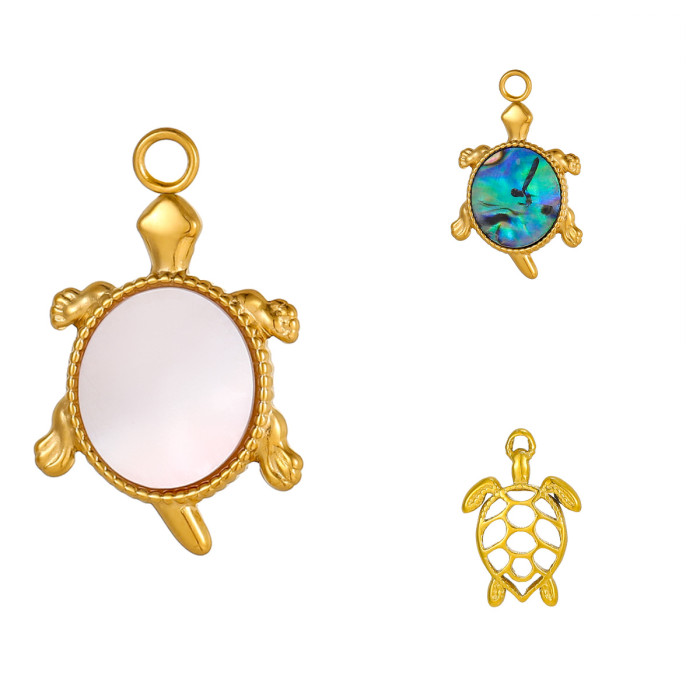 Stainless Steel Ocean Series Little Turtle DIY Pendant Bracelet Necklace Earring Accessories Wholesale