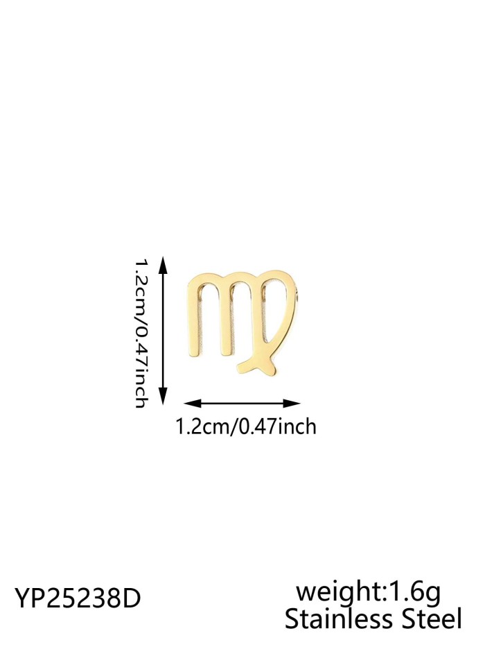 European and American Fashion Simple Light Luxury Versatile Unique Zodiac Design Stainless Steel Pendant Jewelry Wholesale