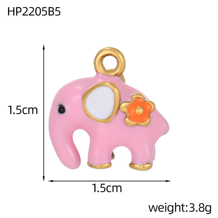Hot Sale Cartoon Elephant Banana Fruit Stainless Steel Accessories DIY Accessories Jewelry Wholesale