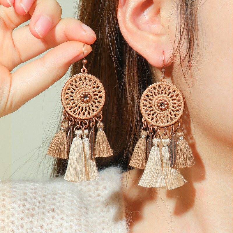 Fashion Ethnic Style High-End Tassel Earrings Unique Retro Creative Tribal Style Earrings Yiwu Wholesale Jewelry