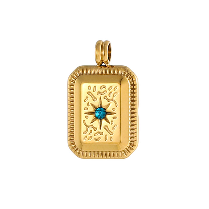 European and American Cross-Border Hot Selling Niche Tag Zircon Design Stainless Steel DIY Pendant Jewelry Wholesale