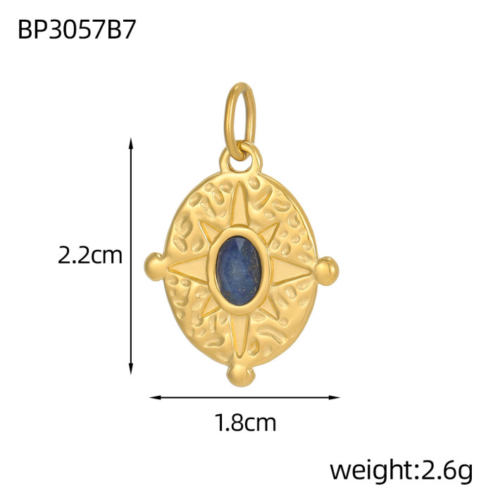 Cross-Border DIY Accessories Simple and Exquisite European and American Micro-Inlaid Turquoise Natural Stone Accessories Unique Design Sense Versatile Accessories