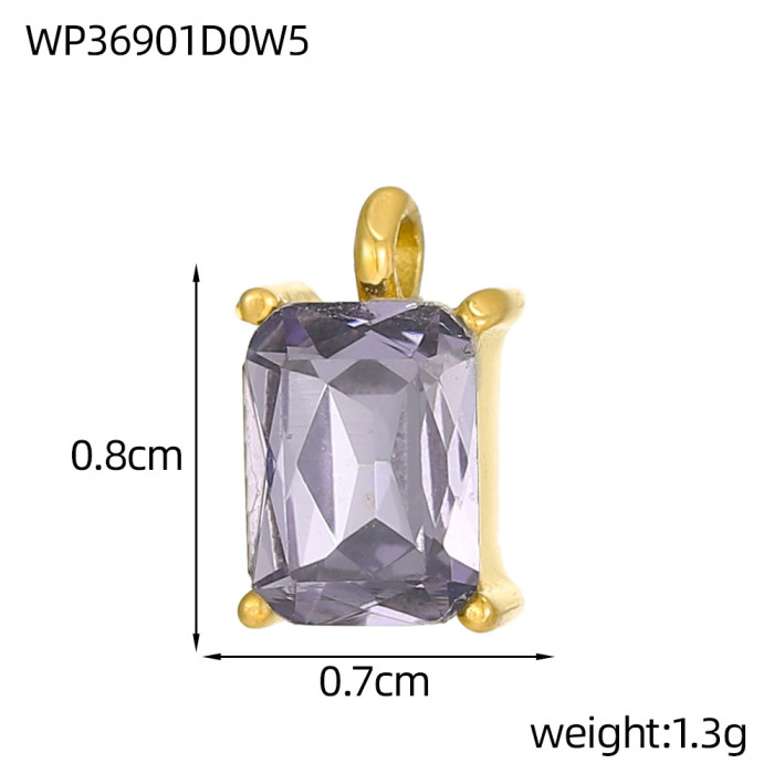 Light Luxury Water Drop Square Micro Inlaid Zircon DIY Pendant Necklace for Women Exquisite Versatile Rhombus Bracele...