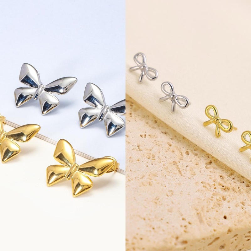 European and American Cross-Border Fashion Hot-Selling Bowknot Style Women's Earrings Birthday Party Daily Workplace Women's Ear Jewelry