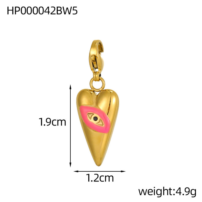 Design Women's Hip-Hop Personality Trendy Stainless Steel Geometric Devil's Eye DIY Accessories Jewelry Wholesale