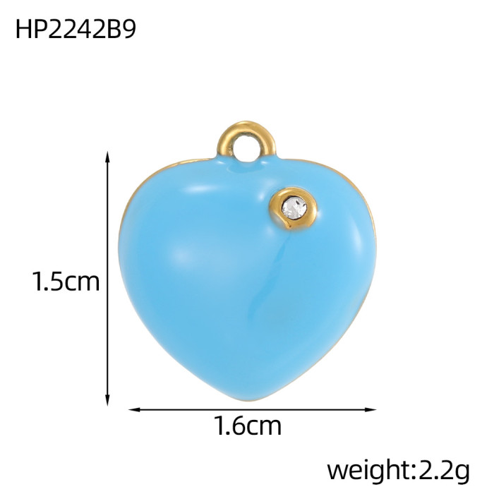 Cross-Border Hot Selling Drip Oil Heart Donut Pendant European and American Style Exquisite DIY Bracelet Necklace Earring Accessories Wholesale