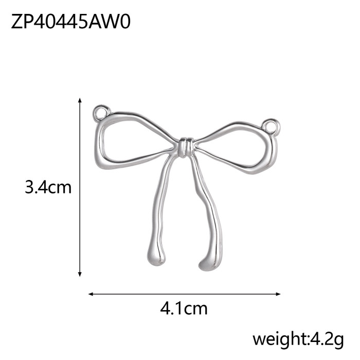 Stainless Steel Bow Pendant Accessories Pendant Series DIY Earrings Necklace Pendant Jewelry Accessories Pendant Whol...