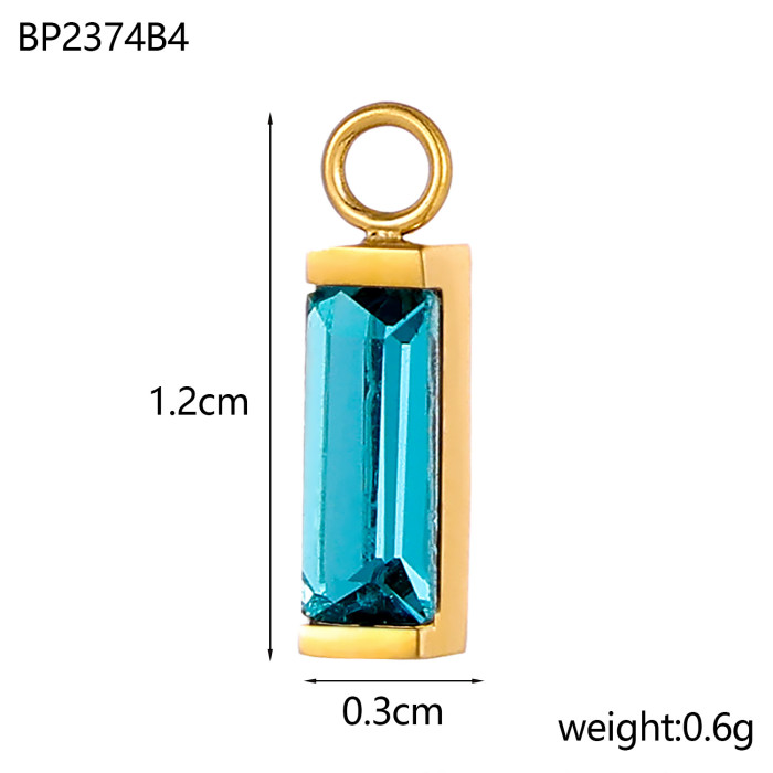 European and American Hot Selling Zircon Inlaid with Edge Small Pendant Color Retention Geometric DIY Handmade Earring Pendant Accessories