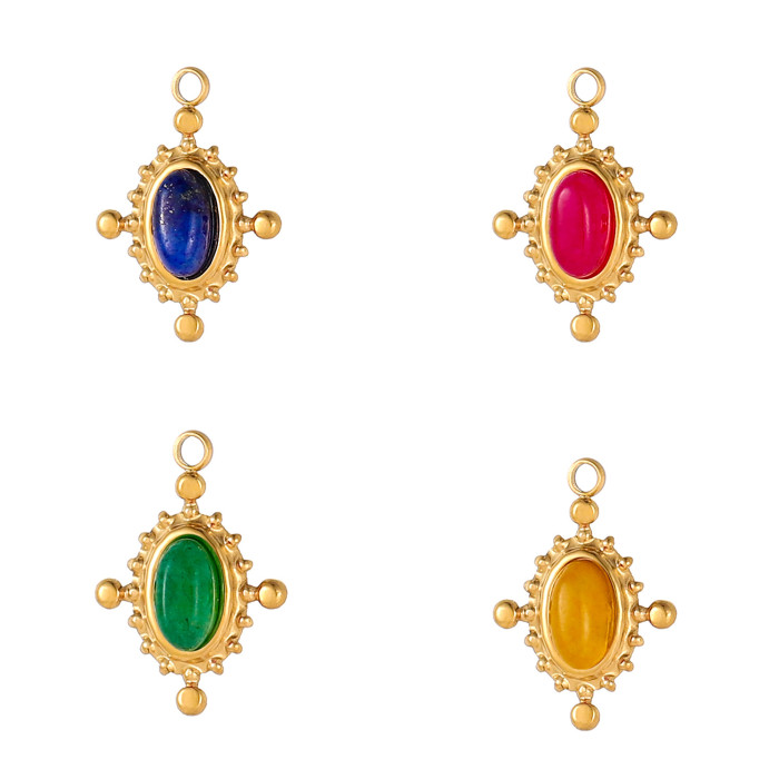 Stainless Steel DIY Jewelry Accessories for Women Versatile DIY Inlaid Natural Stone Pendant Accessories NS Accessori...